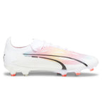 Puma Men's Ultra Ultimate Soccer Cleats FG/AG-White-Black-Fire Orchid