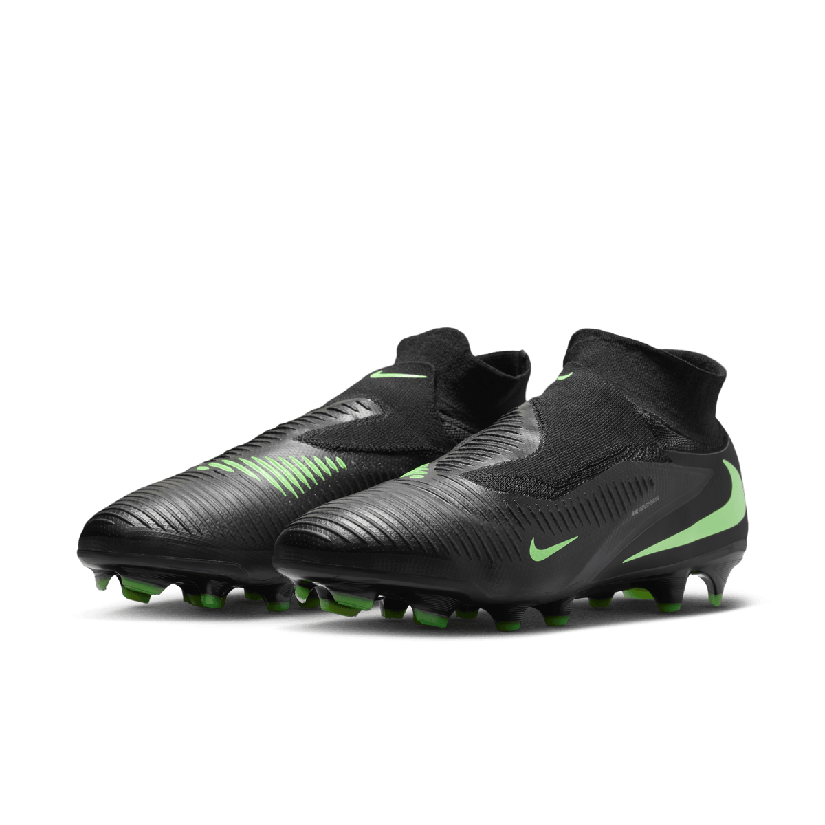 Nike Phantom 6 High Pro Firm-Ground Soccer Cleats- Black/Black/Illusion Green