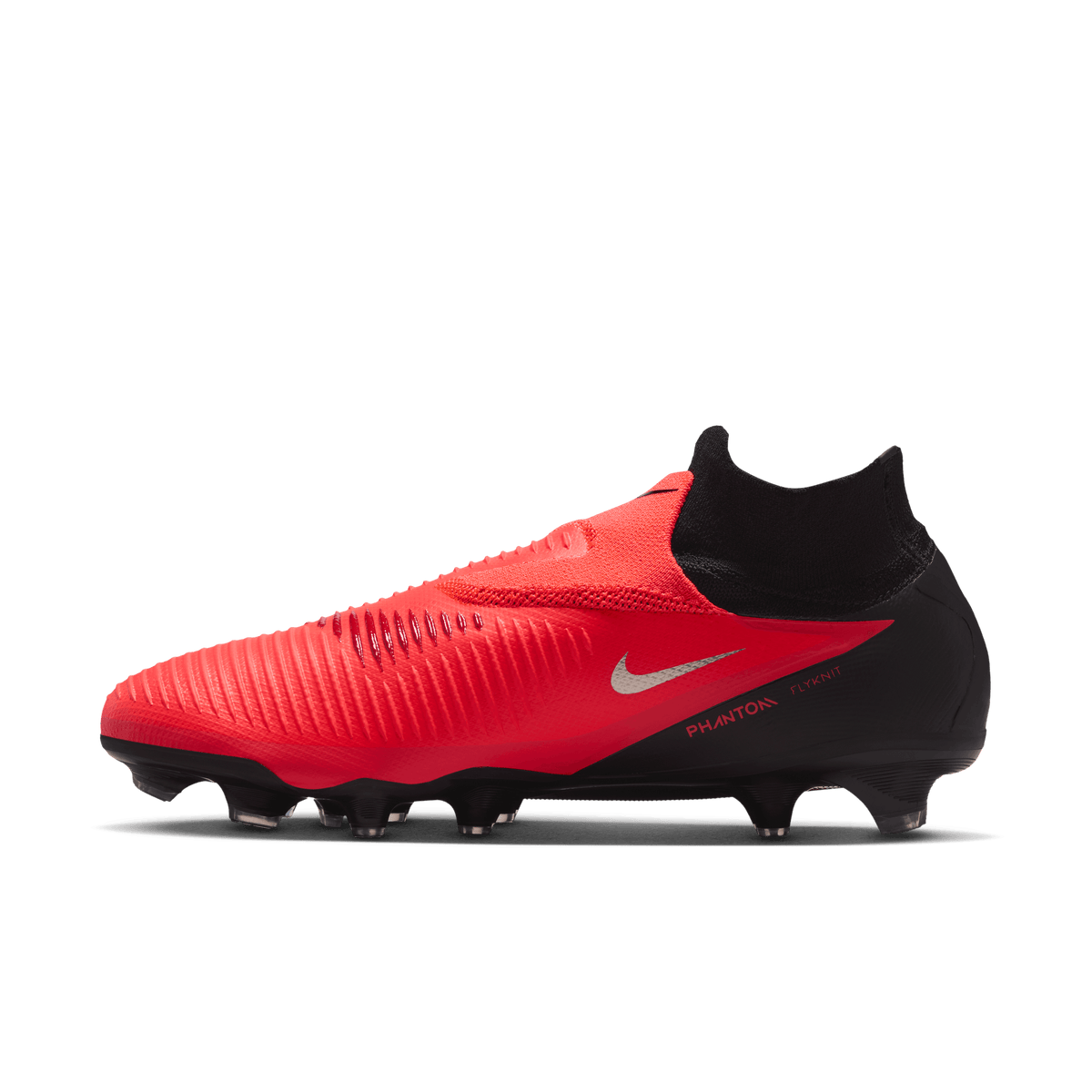 Nike Phantom 6 High Pro Firm-Ground Soccer Cleats-BRIGHT CRIMSON/BLUR-BLACK